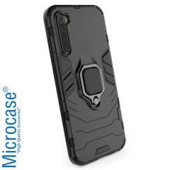 Microcase Realme 6 Batman Serisi Yüzük Standlı Armor Kılıf - Siyah