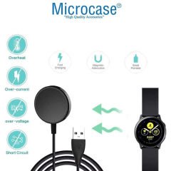 Microcase Samsung Galaxy Active 2 40mm R830 için 2in1 SET Manyetik Şarj Aygıtlı Silikon Şarj Standı - AL3556