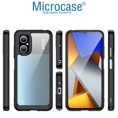 Microcase Xiaomi Poco M4 5G Shield Serisi Darbeye Dayanıklı Köşe Korumalı Yarı Esnek Plastik TPU Kılıf - Siyah