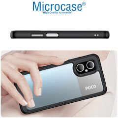 Microcase Xiaomi Poco M4 5G Shield Serisi Darbeye Dayanıklı Köşe Korumalı Yarı Esnek Plastik TPU Kılıf - Siyah