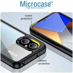 Microcase Xiaomi Poco M4 5G Shield Serisi Darbeye Dayanıklı Köşe Korumalı Yarı Esnek Plastik TPU Kılıf - Siyah