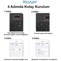 Microcase iPad Air 4 10.9 2020 Uyumlu Tablet Çanta+Türkçe Bluetooth Klavye +Mouse+ Standı - Pembe AL4382