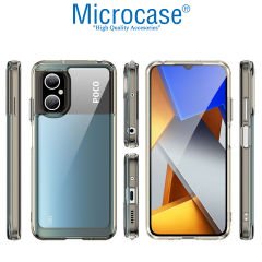 Microcase Xiaomi Poco M4 5G Shield Serisi Darbeye Dayanıklı Köşe Korumalı Yarı Esnek Plastik TPU Kılıf - Füme
