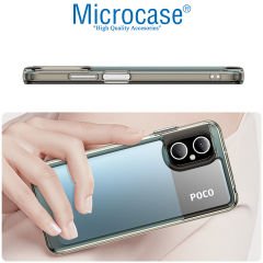 Microcase Xiaomi Poco M4 5G Shield Serisi Darbeye Dayanıklı Köşe Korumalı Yarı Esnek Plastik TPU Kılıf - Füme