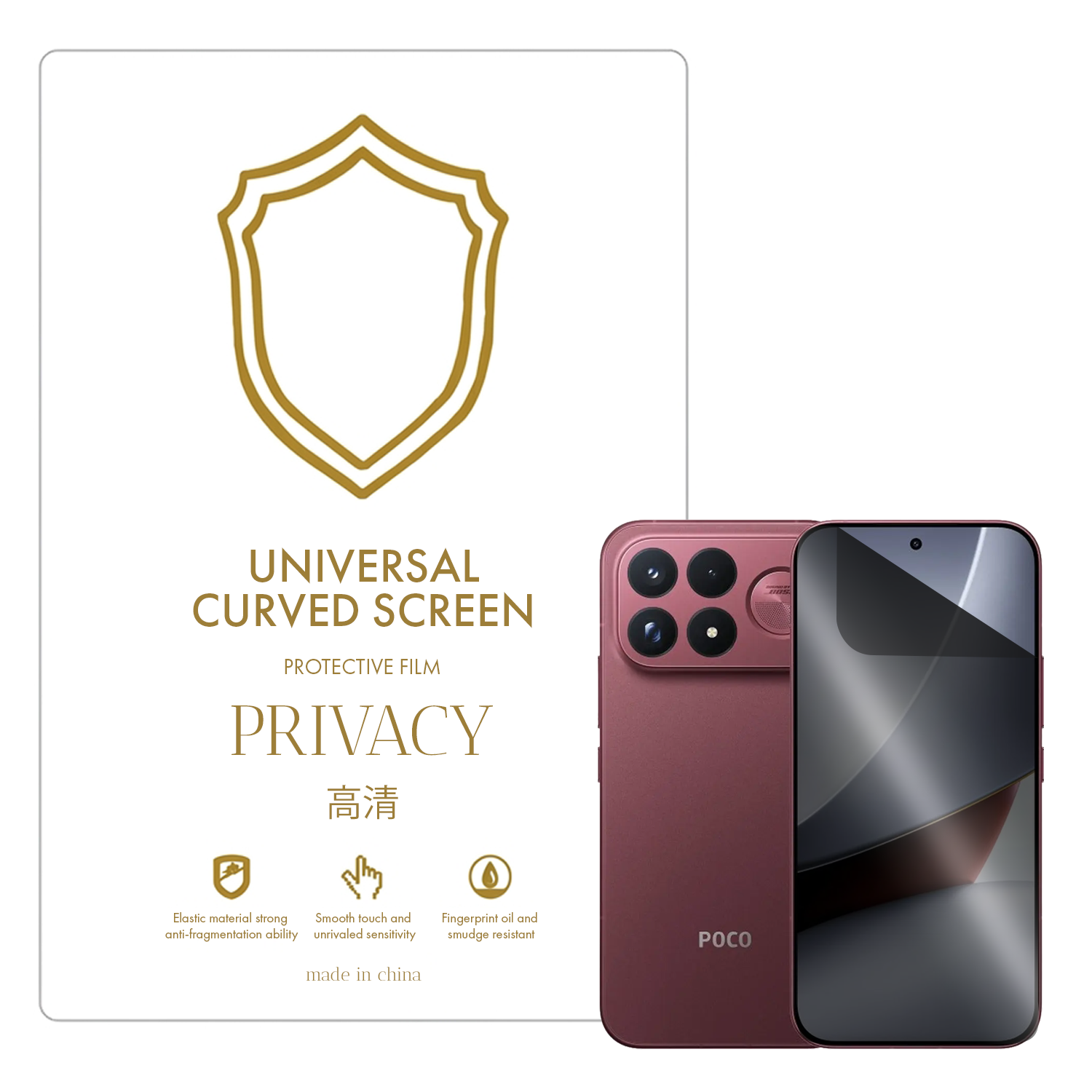 Microcase Xiaomi Poco F9 Ultra Global ile Uyumlu Privacy Gizlilik Filtreli Hayalet Nano Ekran Koruyucu-EKM110
