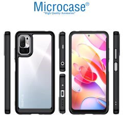 Microcase Xiaomi Redmi Note 11 SE Shield Serisi Darbeye Dayanıklı Köşe Korumalı Yarı Esnek Plastik TPU Kılıf - Siyah