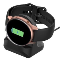 Microcase Samsung Galaxy Watch 3 45 mm R840 için 2in1 SET Manyetik Şarj Aygıtlı Silikon Şarj Standı - AL3556