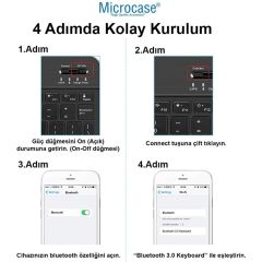 Microcase Samsung Galaxy Tab A7 T500 T505 T507 2020 10.4 inch Uyumlu Tablet Çanta+Türkçe Bluetooth Klavye +Mouse+ Standı - Pembe AL4382