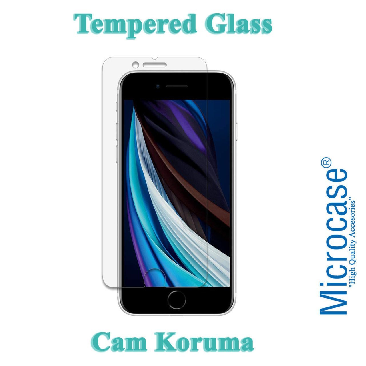 Microcase iPhone SE 2020 Tempered Glass Cam Ekran Koruma