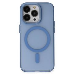 Microcase iPhone 14 Pro için Magsafe Manyetik Darbeye Dayanıklı Buzlu Mat Plastik Kılıf - AL8117 Mavi