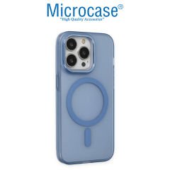 Microcase iPhone 14 Pro için Magsafe Manyetik Darbeye Dayanıklı Buzlu Mat Plastik Kılıf - AL8117 Mavi
