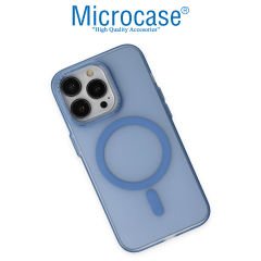 Microcase iPhone 14 Pro için Magsafe Manyetik Darbeye Dayanıklı Buzlu Mat Plastik Kılıf - AL8117 Mavi