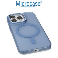 Microcase iPhone 14 Pro için Magsafe Manyetik Darbeye Dayanıklı Buzlu Mat Plastik Kılıf - AL8117 Mavi