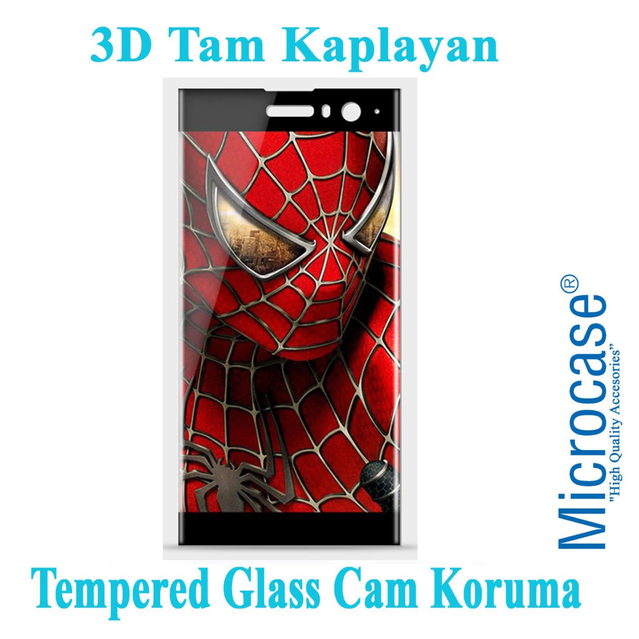 Microcase Sony Xperia XA2 3D Curved Tam Kaplayan Tempered Glass C