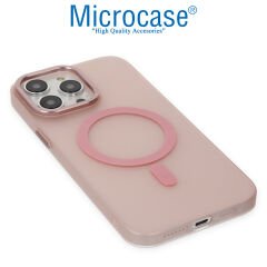 Microcase iPhone 14 Pro için Magsafe Manyetik Darbeye Dayanıklı Buzlu Mat Plastik Kılıf - AL8117 Pembe