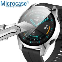 Microcase Huawei Watch GT2 46 mm Ekran Korumalı Sert Rubber Kılıf - Siyah