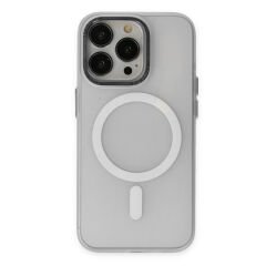 Microcase iPhone 14 Pro için Magsafe Manyetik Darbeye Dayanıklı Buzlu Mat Plastik Kılıf - AL8117 Şeffaf