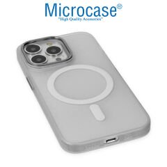 Microcase iPhone 14 Pro için Magsafe Manyetik Darbeye Dayanıklı Buzlu Mat Plastik Kılıf - AL8117 Şeffaf