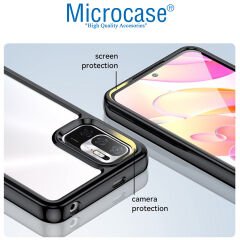 Microcase Xiaomi Poco M3 Pro Shield Serisi Darbeye Dayanıklı Köşe Korumalı Yarı Esnek Plastik TPU Kılıf - Siyah
