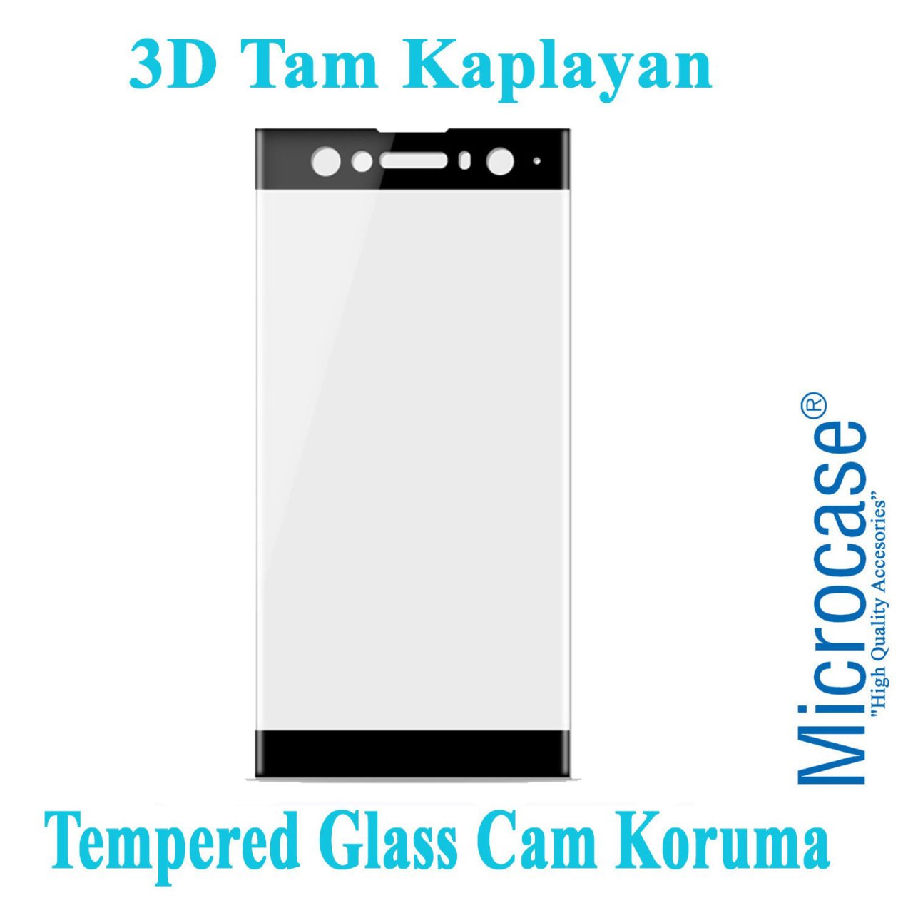 Microcase Sony Xperia XA2 Ultra 3D Curved Tam Kaplayan Tempered G