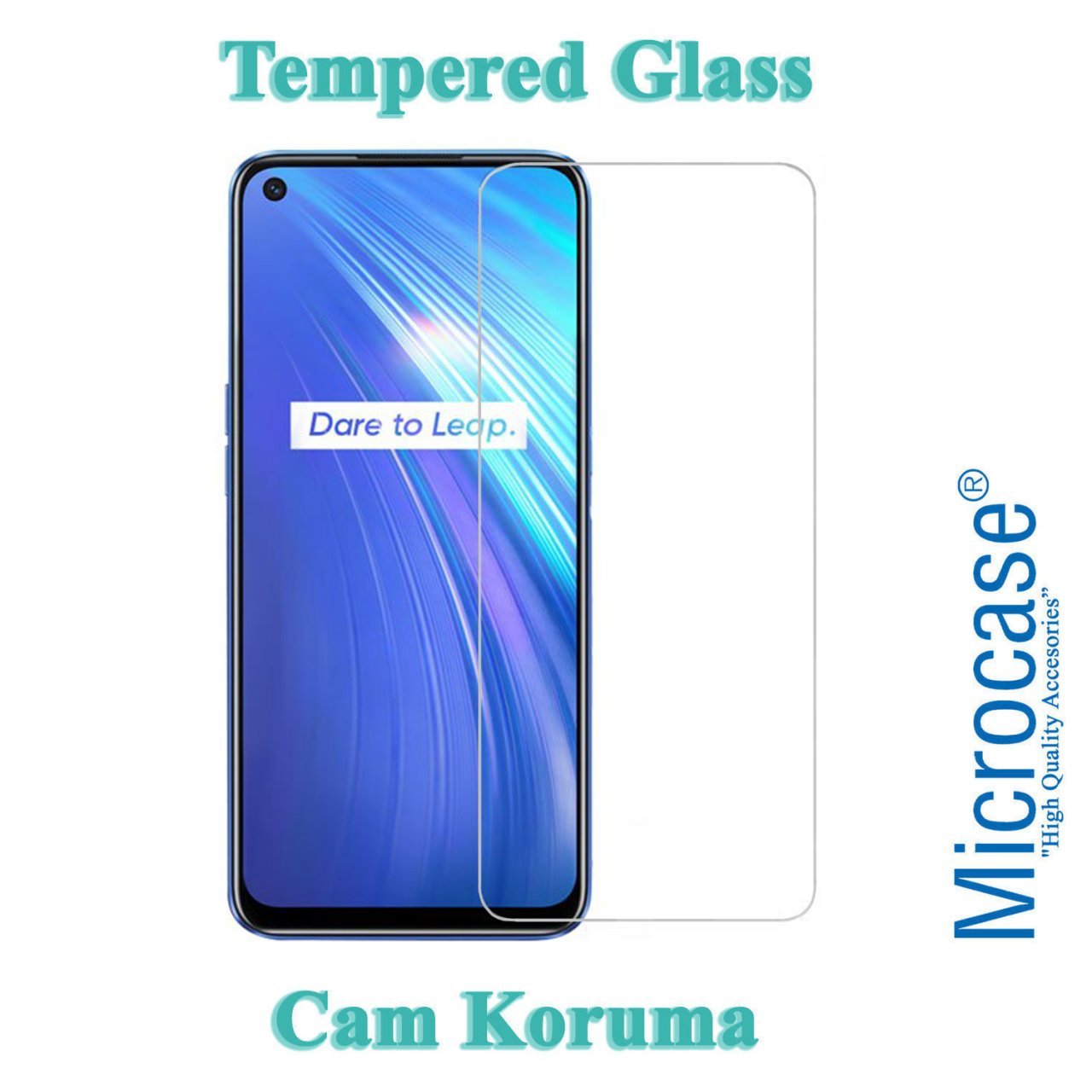 Microcase Realme 6 Tempered Glass Cam Ekran Koruma