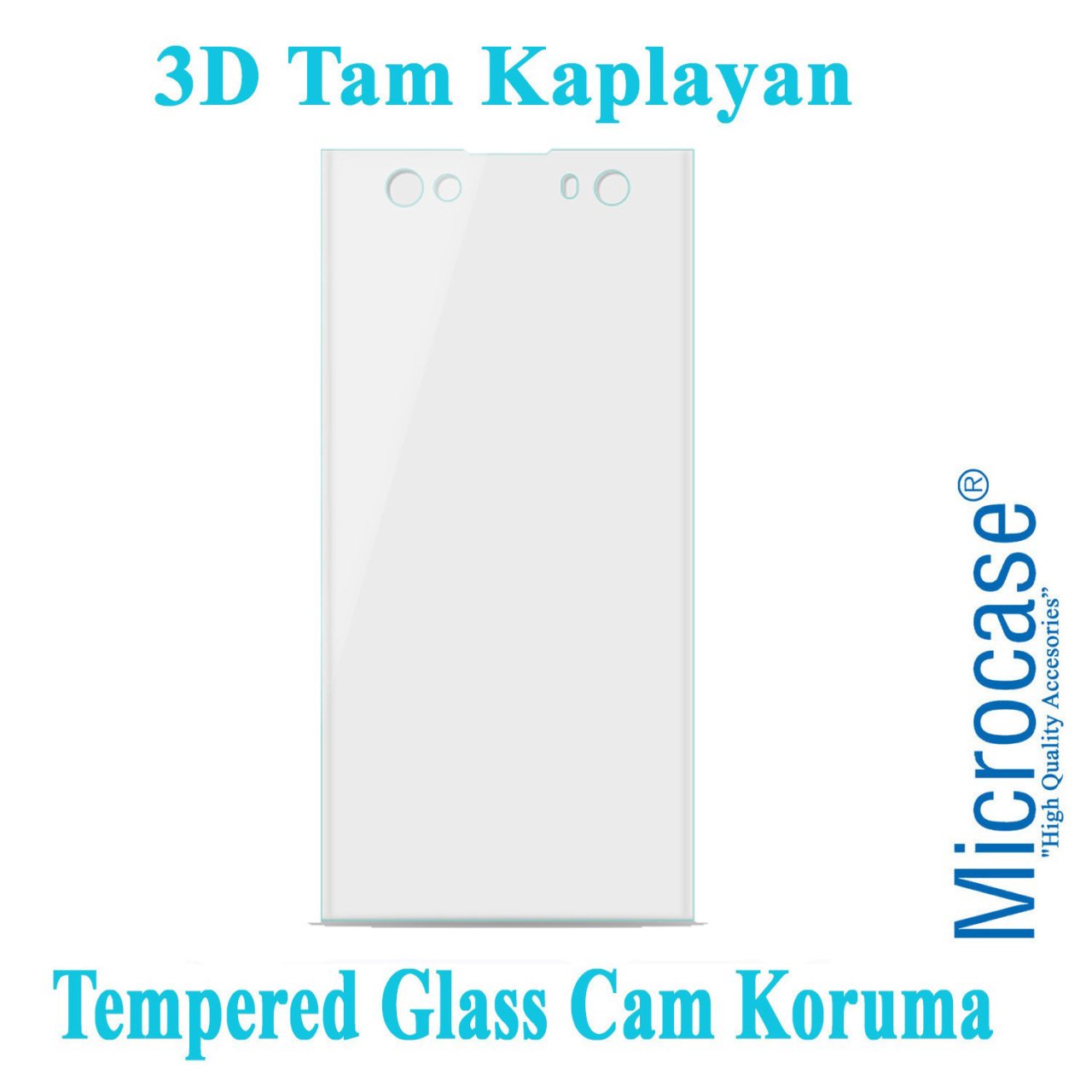 Microcase Sony Xperia XA2 Ultra 3D Curved Tam Kaplayan Tempered G