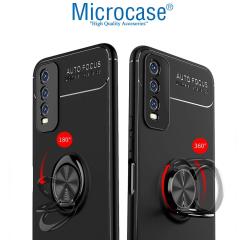 Microcase Vivo Y11S Focus Serisi Yüzüklü Kılıf - Siyah