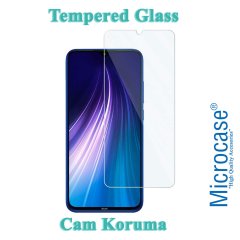 Microcase Xiaomi Redmi Note 8 Bumper Tpu Serisi Sert Kılıf - Beyaz + Tempered Glass Cam Koruma