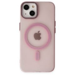 Microcase iPhone 14 için Magsafe Manyetik Darbeye Dayanıklı Buzlu Mat Plastik Kılıf - AL8117 Pembe