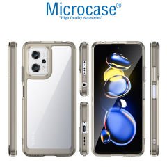 Microcase Xiaomi Redmi Note 11T Pro Shield Serisi Darbeye Dayanıklı Köşe Korumalı Yarı Esnek Plastik TPU Kılıf - Füme