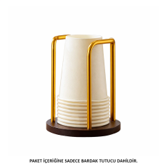 Microcase Ahşap Görünümlü Bardak Tutucu Düzenleyici Tek Bölmeli AL5435