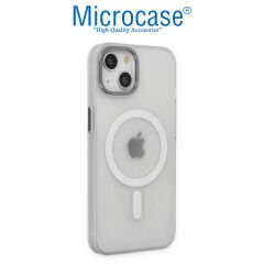 Microcase iPhone 14 için Magsafe Manyetik Darbeye Dayanıklı Buzlu Mat Plastik Kılıf - AL8117 Şeffaf