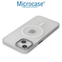 Microcase iPhone 14 için Magsafe Manyetik Darbeye Dayanıklı Buzlu Mat Plastik Kılıf - AL8117 Şeffaf