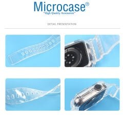 Microcase Apple Watch 8 41 mm Uyumlu Kılıf Korumalı Silikon Kordon Kayış - KY22-1