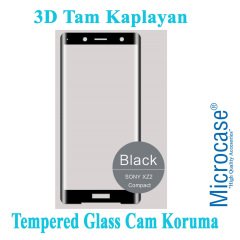 Microcase Sony Xperia XZ2 Compact 3D Curved Tam Kaplayan Tempered