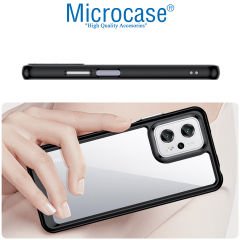 Microcase Xiaomi Poco X4 GT Shield Serisi Darbeye Dayanıklı Köşe Korumalı Yarı Esnek Plastik TPU Kılıf - Siyah