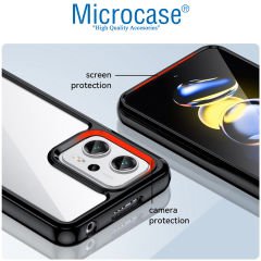 Microcase Xiaomi Poco X4 GT Shield Serisi Darbeye Dayanıklı Köşe Korumalı Yarı Esnek Plastik TPU Kılıf - Siyah