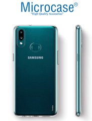 Microcase Samsung Galaxy A10s Ultra İnce 0.2 mm Soft Silikon Kılıf - Şeffaf + Tempered Glass Cam Koruma