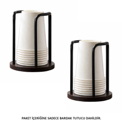 Microcase Ahşap Görünümlü Bardak Tutucu Düzenleyici Tek Bölmeli 2 Adet AL5435