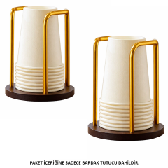 Microcase Ahşap Görünümlü Bardak Tutucu Düzenleyici Tek Bölmeli 2 Adet AL5435