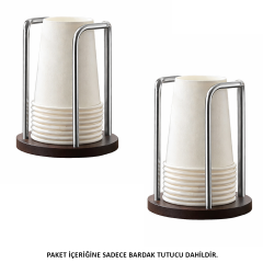 Microcase Ahşap Görünümlü Bardak Tutucu Düzenleyici Tek Bölmeli 2 Adet AL5435