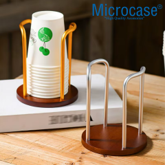 Microcase Ahşap Görünümlü Bardak Tutucu Düzenleyici Tek Bölmeli 2 Adet AL5435