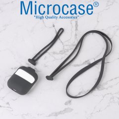 Microcase Airpods Boyun Askılıklı Silikon Koruma 3in1 Set - Gri