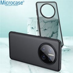 Microcase Huawei Mate 50 Pro Luna Serisi Köşe Korumalı Sert Rubber Kılıf - Siyah AL3422