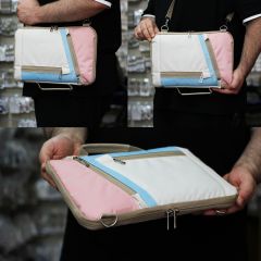 Microcase Lenovo Tab M10 Plus 3. Nesil TB128FU 10.6'' Uyumlu Tablet Çanta+Türkçe Bluetooth Klavye +Mouse+ Standı - Pembe AL4382