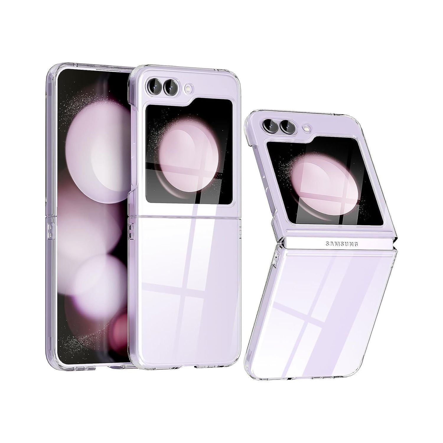 Microcase Samsung Galaxy Z Flip5 Sert Kristal Kapak Kılıf - Şeffaf AL3155
