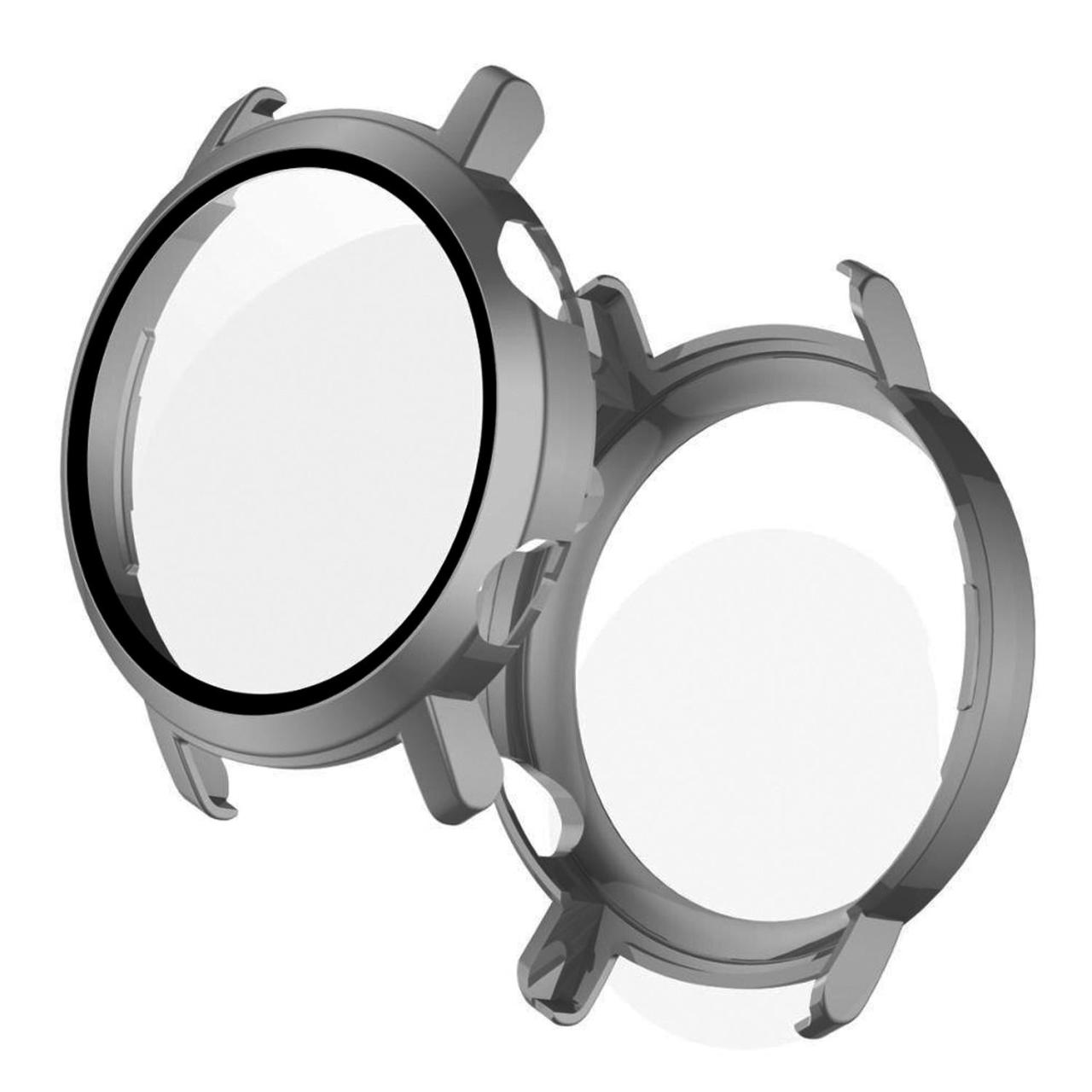 Microcase Huawei Watch GT2 42 mm Ekran Korumalı Sert Rubber Kılıf - Gri Metalik