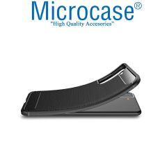 Microcase Samsung Galaxy S21 Brushed Carbon Fiber Silikon Kılıf - Siyah