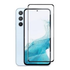 Microcase Samsung Galaxy A54 Tam Kaplayan Çerçeveli Tempered Ekran Koruyucu - Siyah AL3276