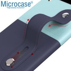 Microcase Samsung Galaxy Z Flip4 Parmak Tutuculu Deri Desen Plastik Kılıf - AL3151